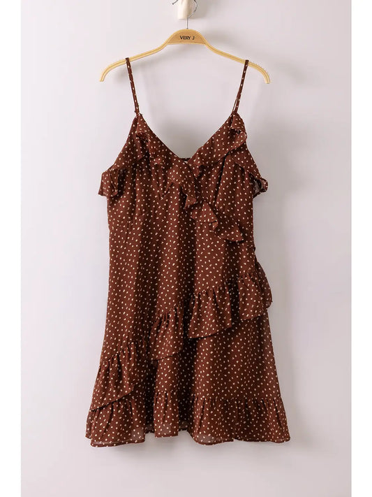 Ruffled Polka Dot Mini Dress