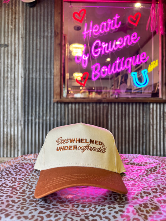 Overwhelmed & Under Caffeinated Trucker Hat