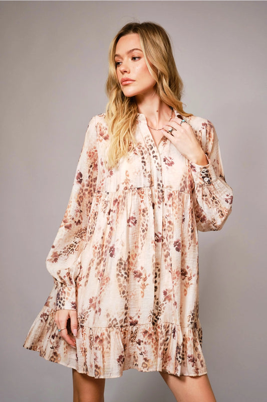 Floral Leopard Print Dress