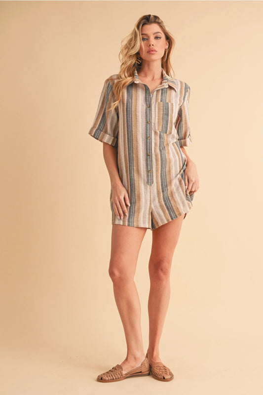 Oat Pink Stripped Romper